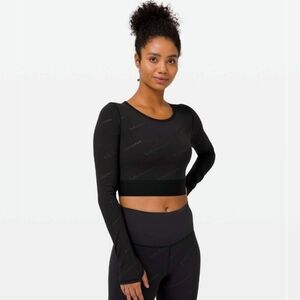 Lululemon Wunder Train Crop Midnight Black Crop Top
